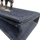 Alexander McQueen Denim Jeweled Knuckle Shoulder Bag