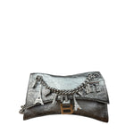 Balenciaga Silver Crush Small Souvenirs & Rhinestone Shoulder Bag