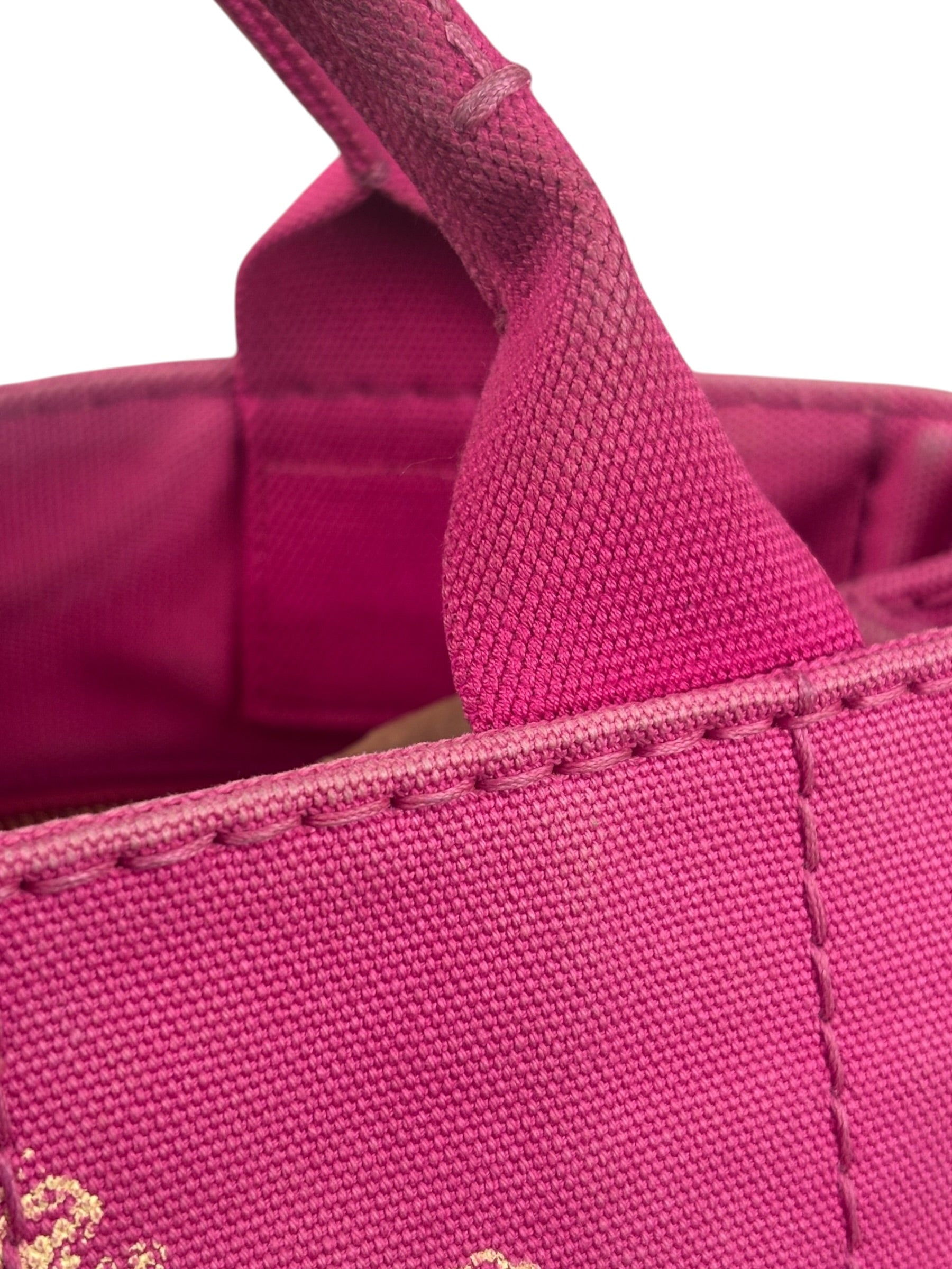 Prada Pink Canvas Canapa Hand Bag