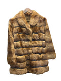 Vintage Light Brown Striped Fox Fur Coat