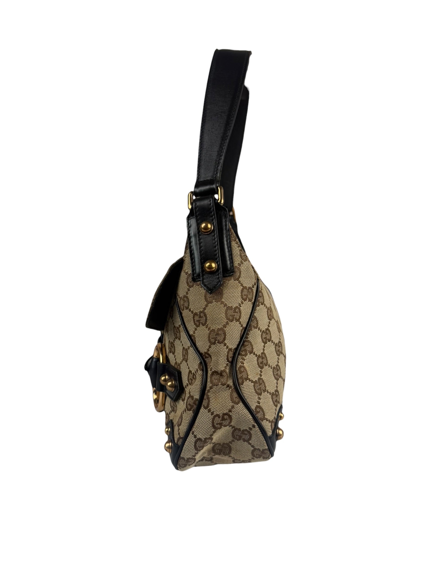Gucci GG Canvas Web Horsebit Shoulder Bag