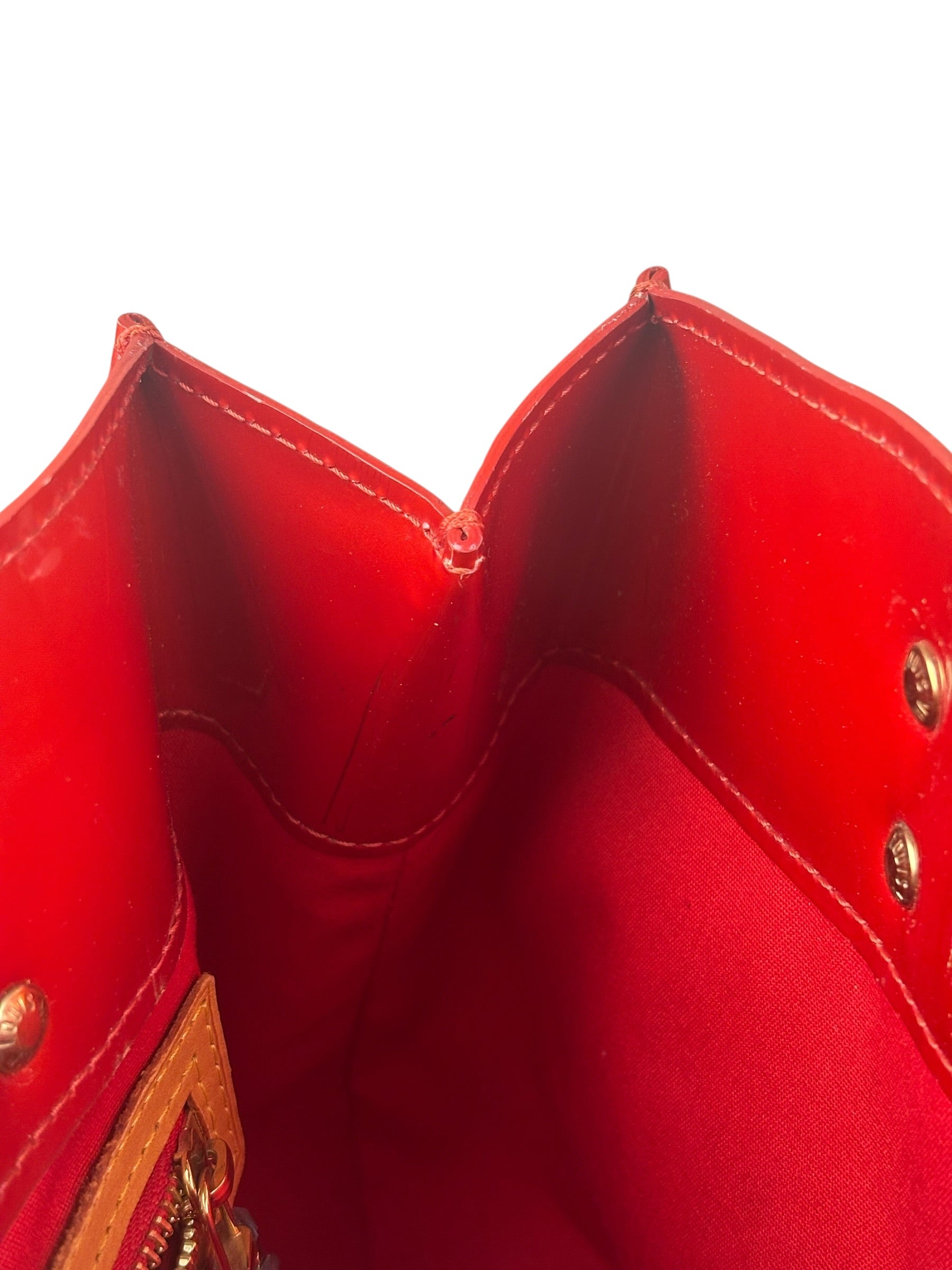 Louis Vuitton Red Canvas Monogram Vernis Hand Bag
