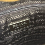 Prada Vintage Brown/Black Woven Tweed Trim Tote Handbag
