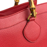 Gucci Red Leather Diana Bamboo Handle Tote