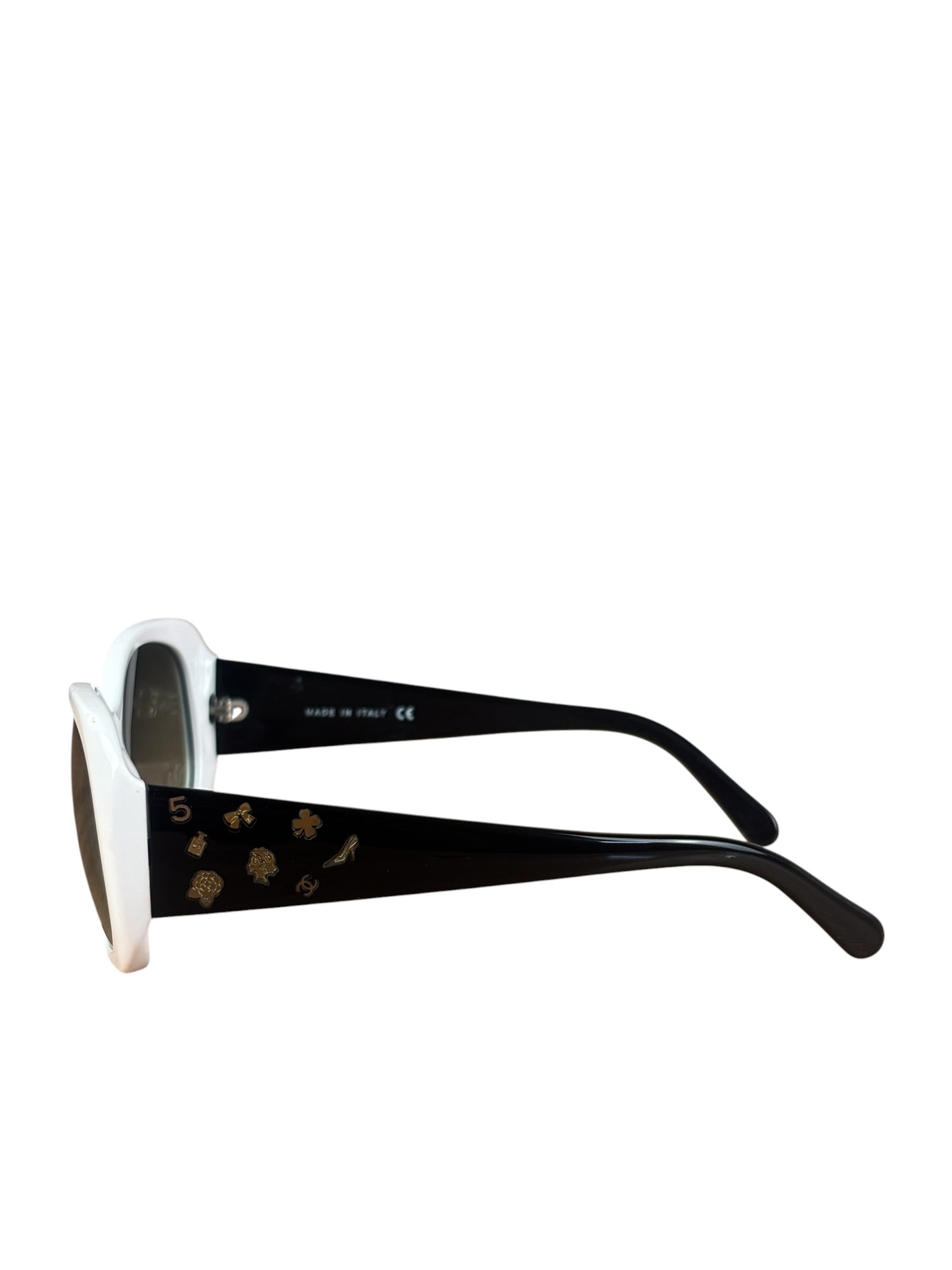 Chanel Vintage Black/White No. 5 Sunglasses