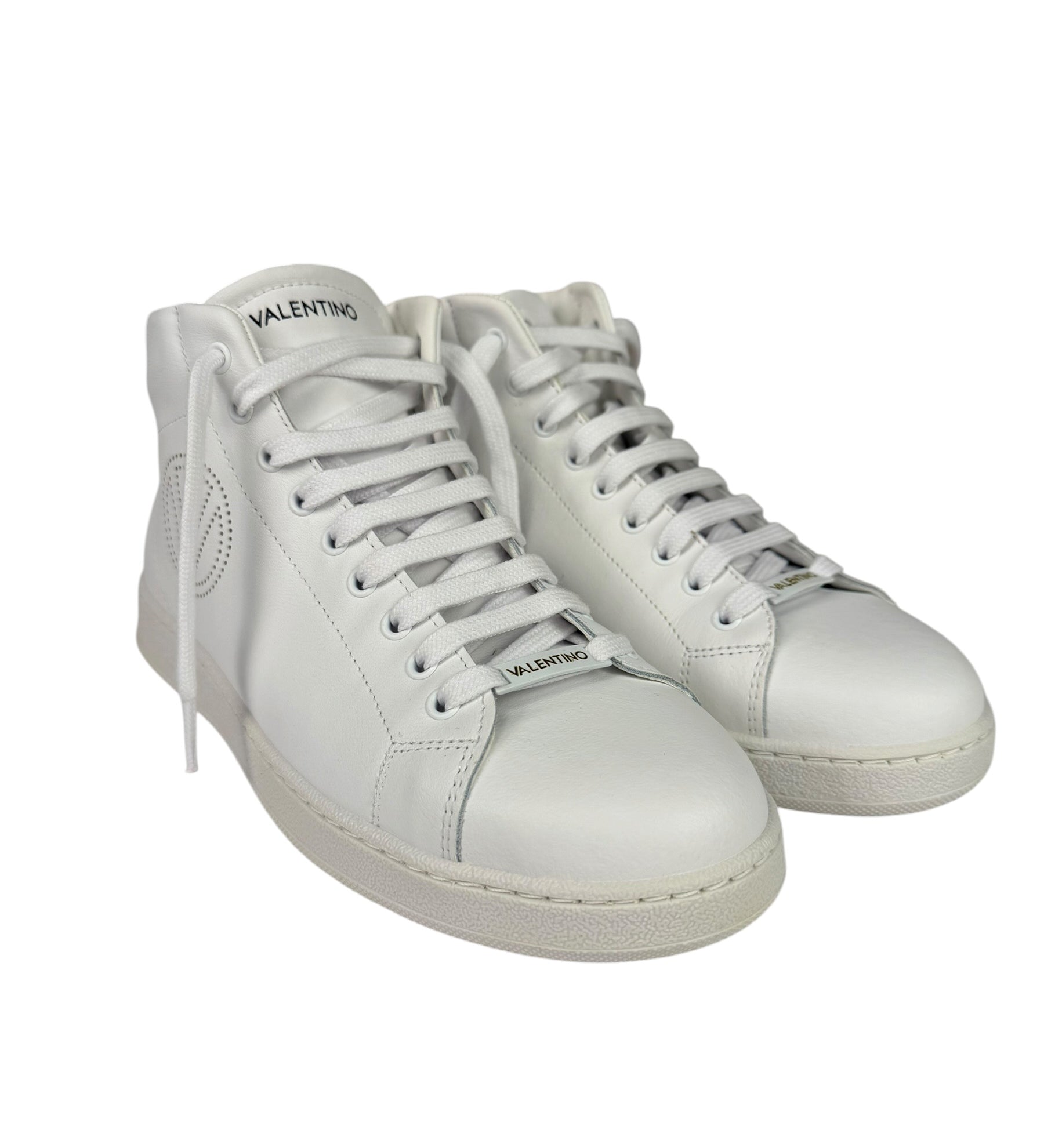Valentino White Mabel High Top Sneaker