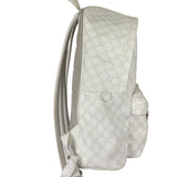 Gucci White Leather GG Green/Red Stripe Backpack