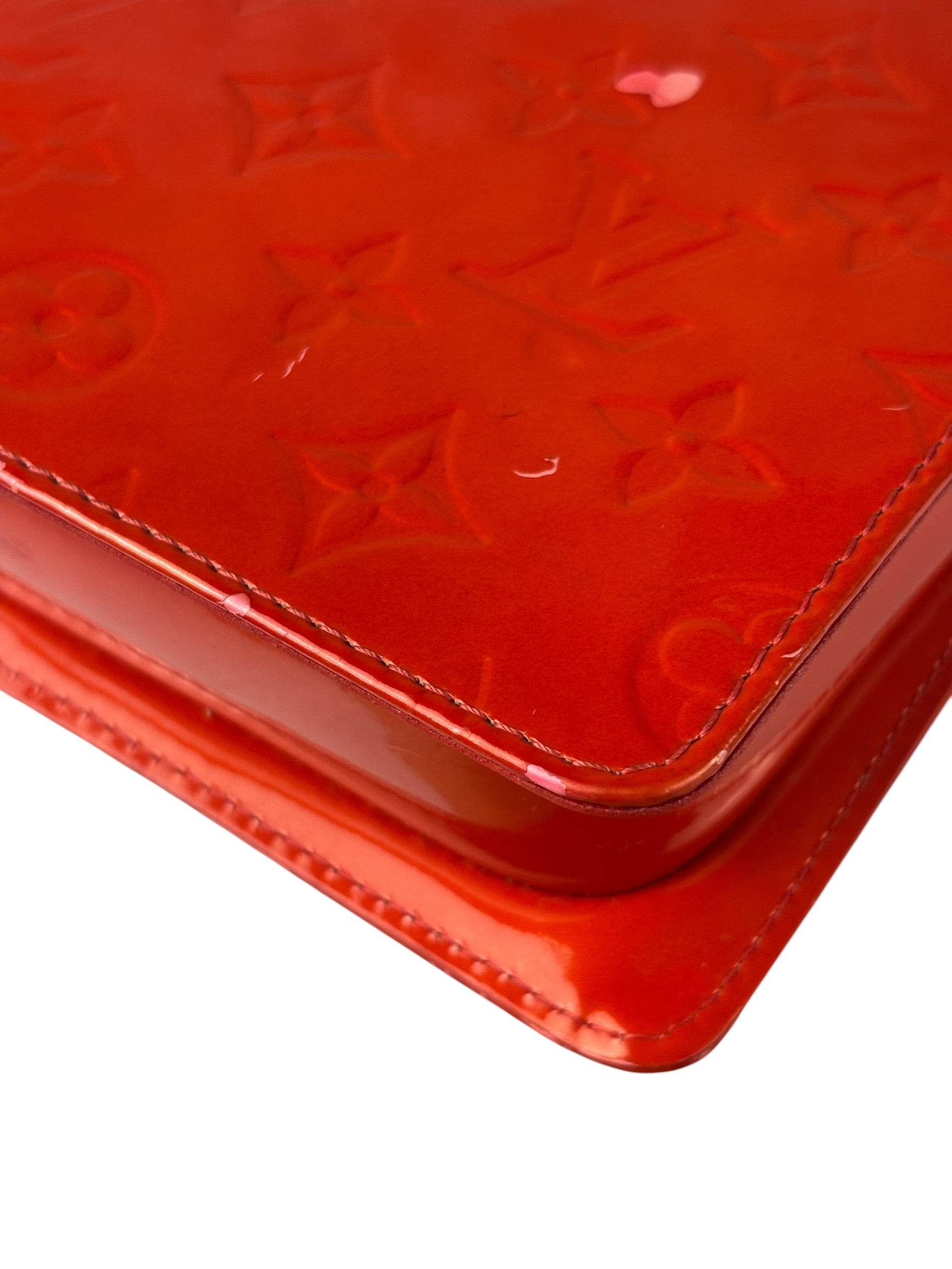 Louis Vuitton Red Vernis Mott Shoulder Bag