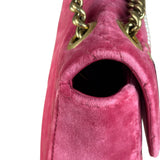 Gucci Pink GG Velvet Marmont "Blind for Love" Flap Bag