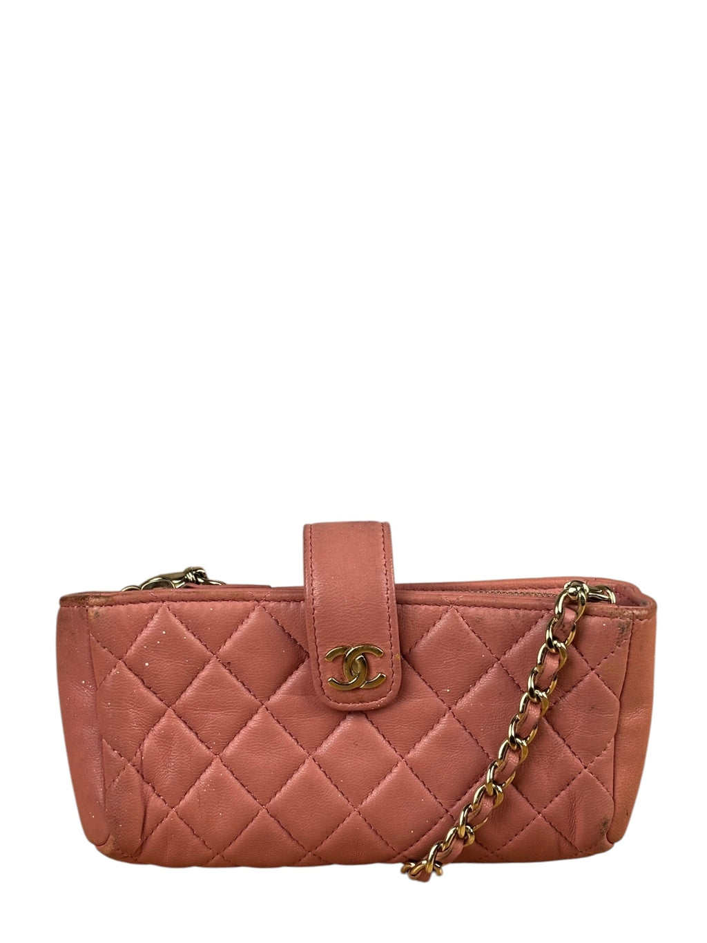 Chanel Pink Quilted Lambskin Crossbody Bag 2014