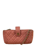 Chanel Pink Quilted Lambskin Crossbody Bag 2014