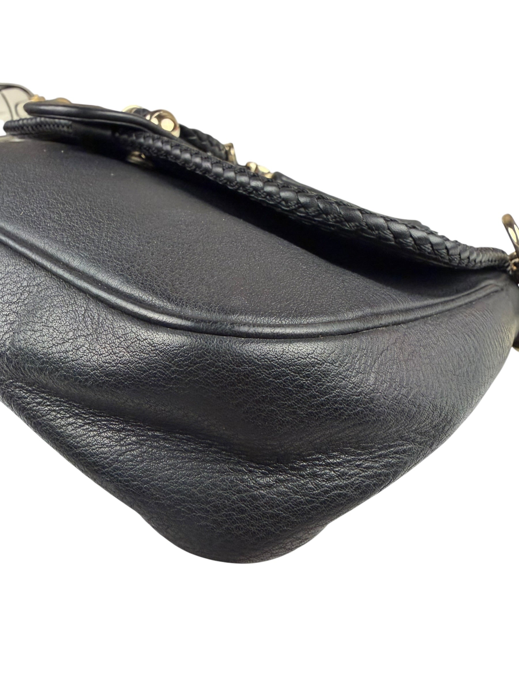 Gucci Black Leather Marrakech Evening Shoulder Bag