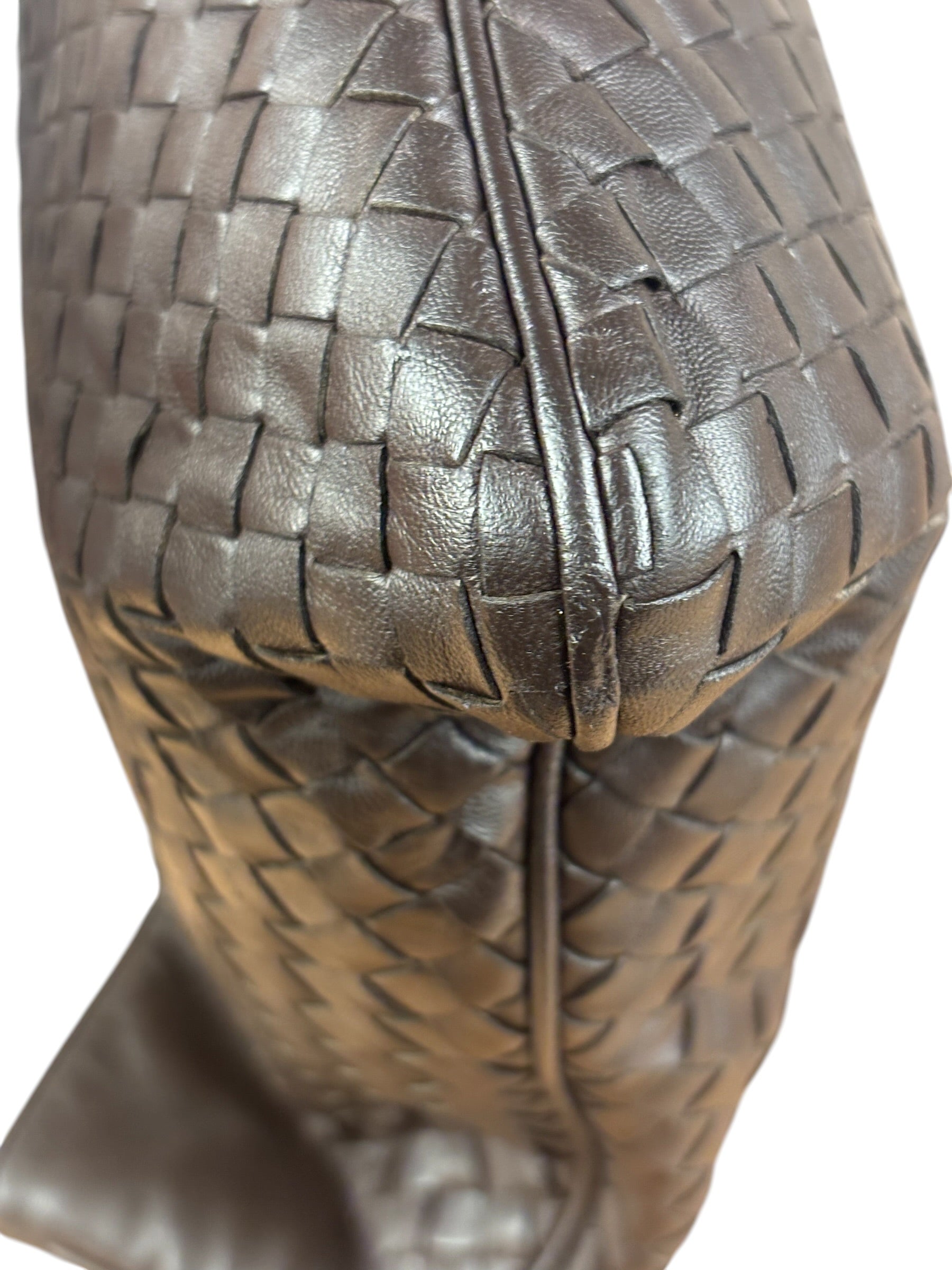 Bottega Veneta Chocolate Brown Leather Intercciato Tote Bag