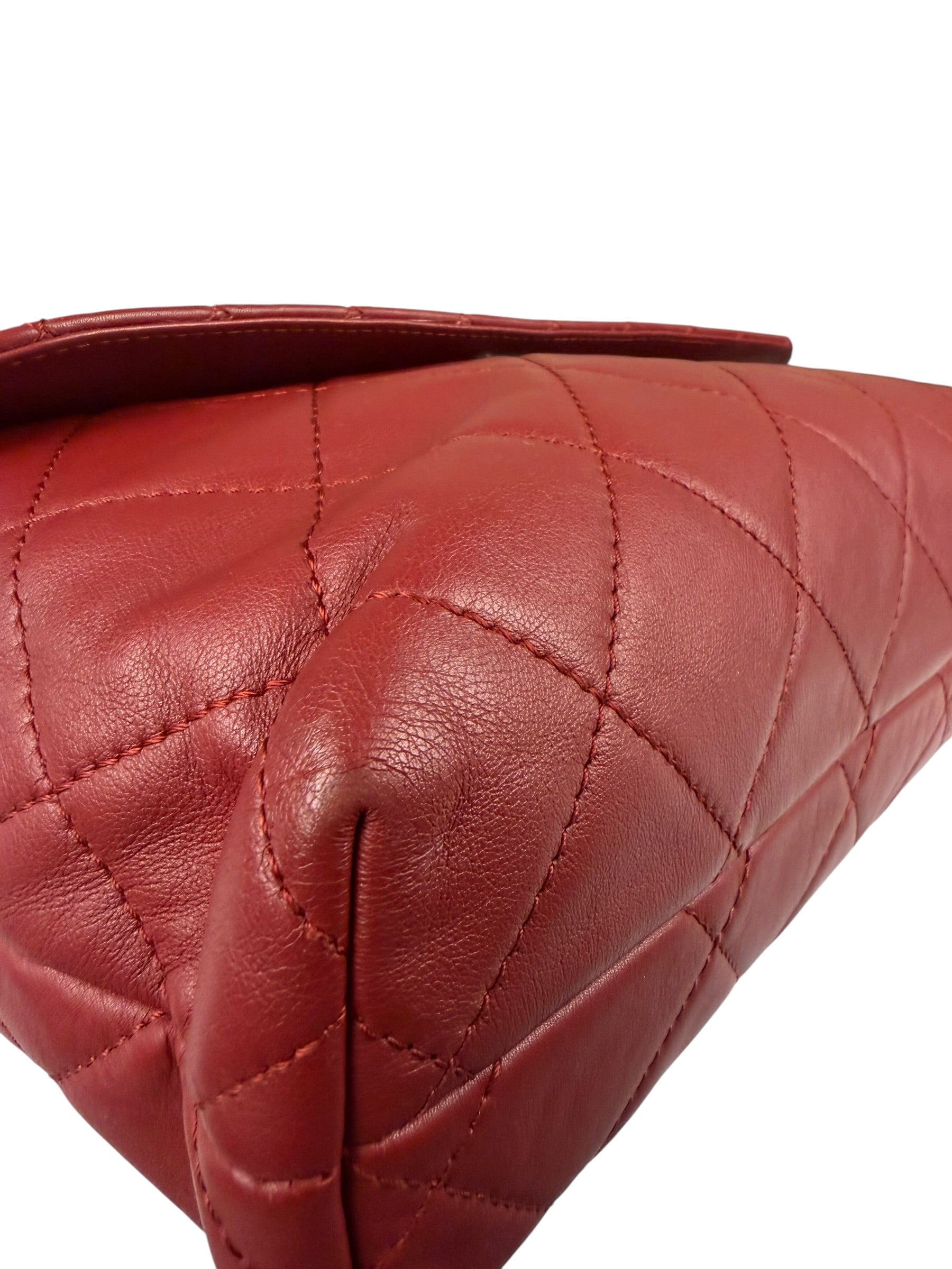 Chanel Red Qulited Leather Flap Shoulder Bag 2011