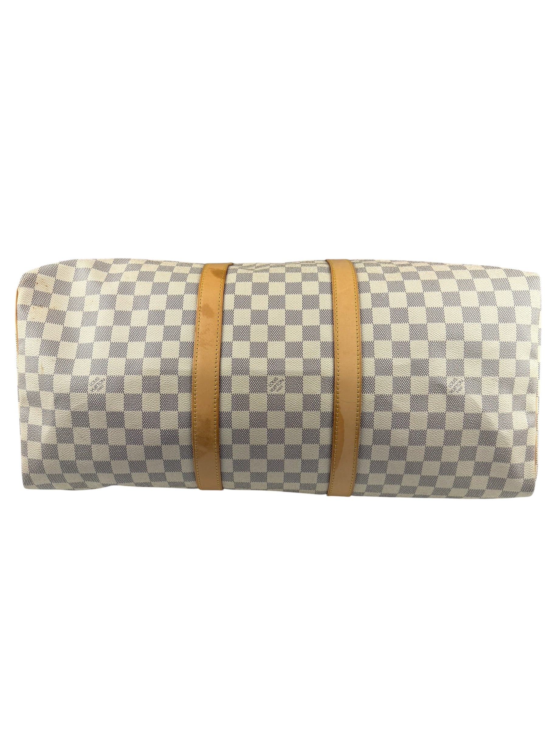 Louis Vuiiton Damier Azur Keepall Bandouliere Hand Bag 55