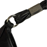 Yves Saint Laurent Black Leather St. Tropez Ruffled Hobo Bag