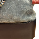 Chanel Bicolor Quilted Suede Leather Trim Medium Gabrielle Hobo Bag 2017