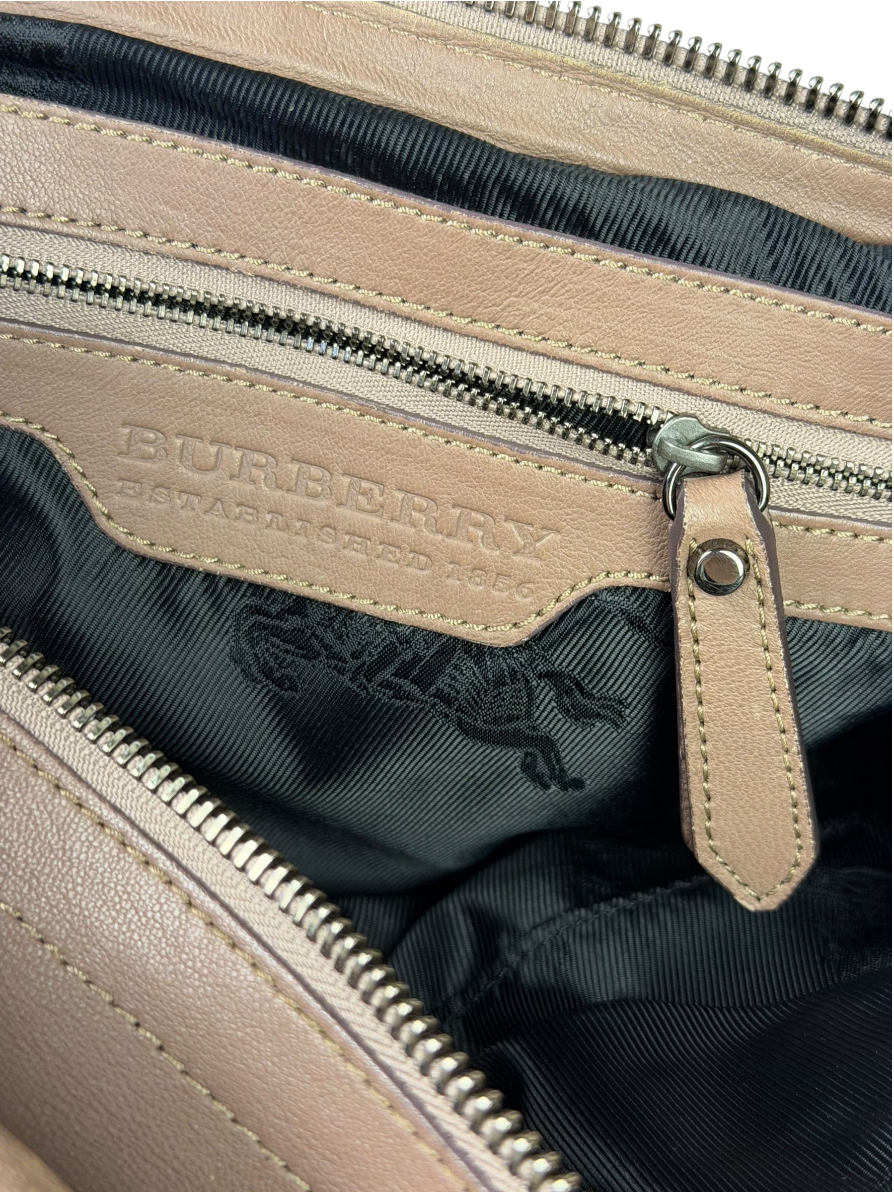 Burberry Purple Leather Ruffled Lowery Bag