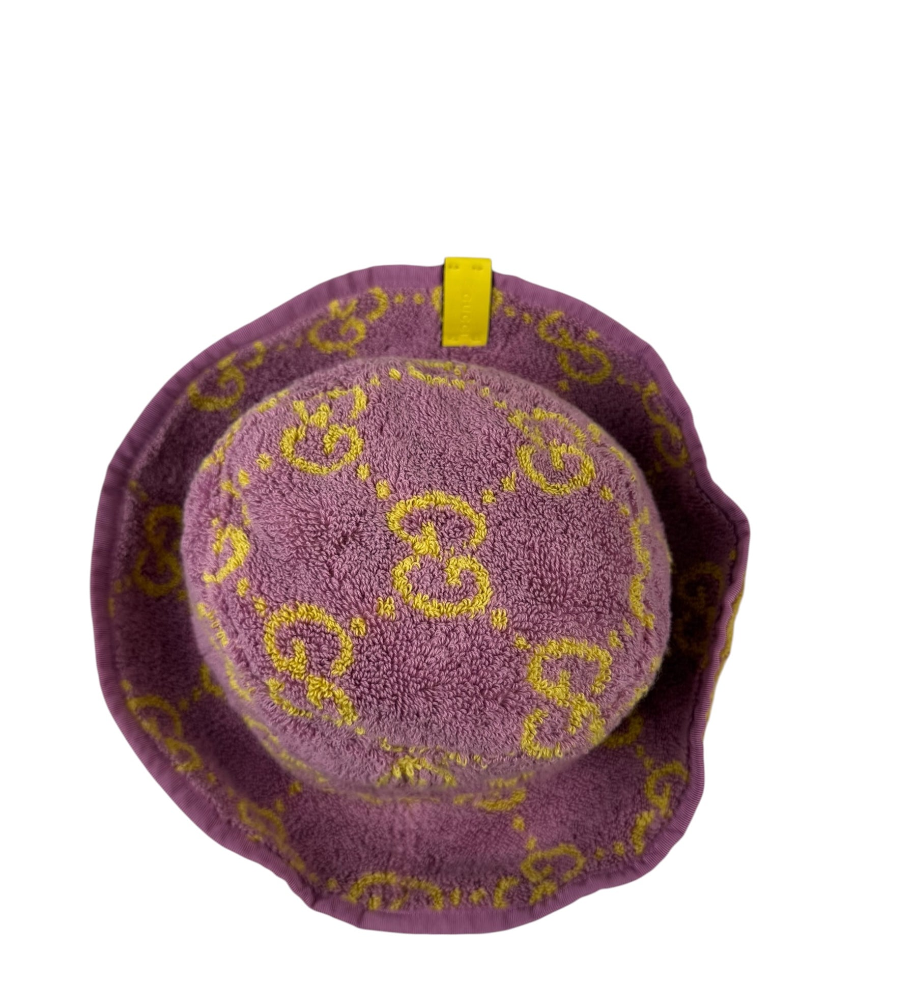 Gucci Pink/Yellow GG  Small Terry Bucket Hat