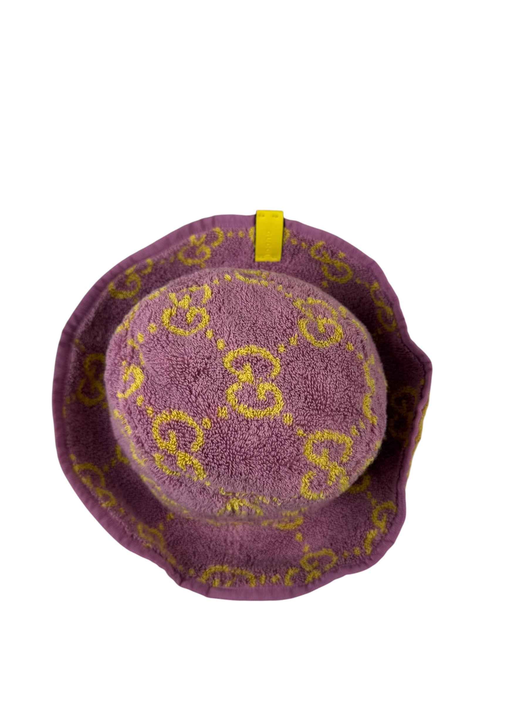Gucci Pink/Yellow GG  Small Terry Bucket Hat