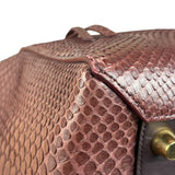 Celine Maroon Python Embossed Trapeze Bag