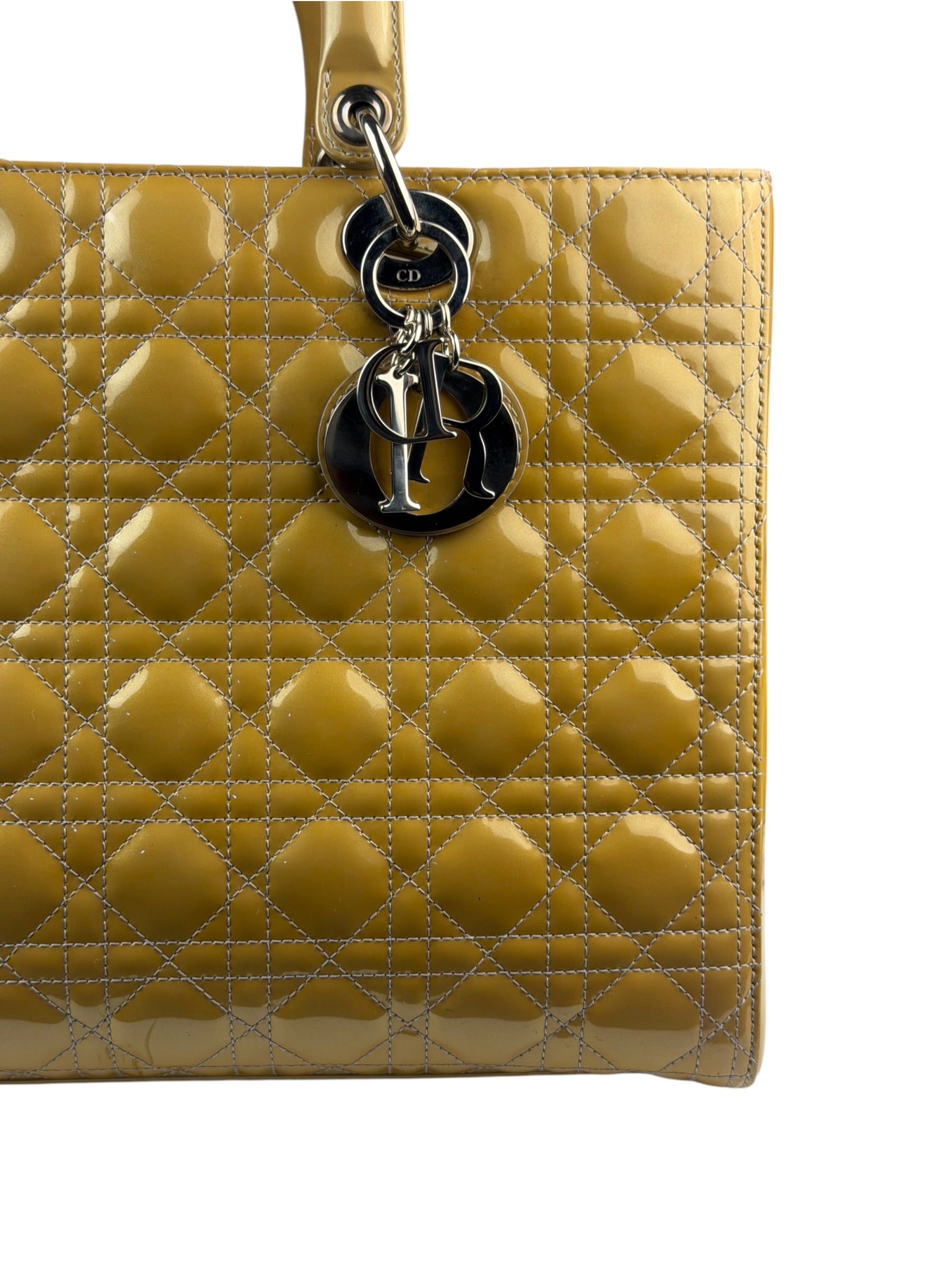 Christian Dior Gold Patent L Lady Dior