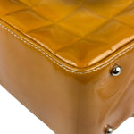 Chanel Vintage Yellow Leather Chocolate Bar Patent Tote Bag 2002