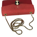 Bvlgari Red Calfskin Serpenti Forever Galuchat Crossbody Bag