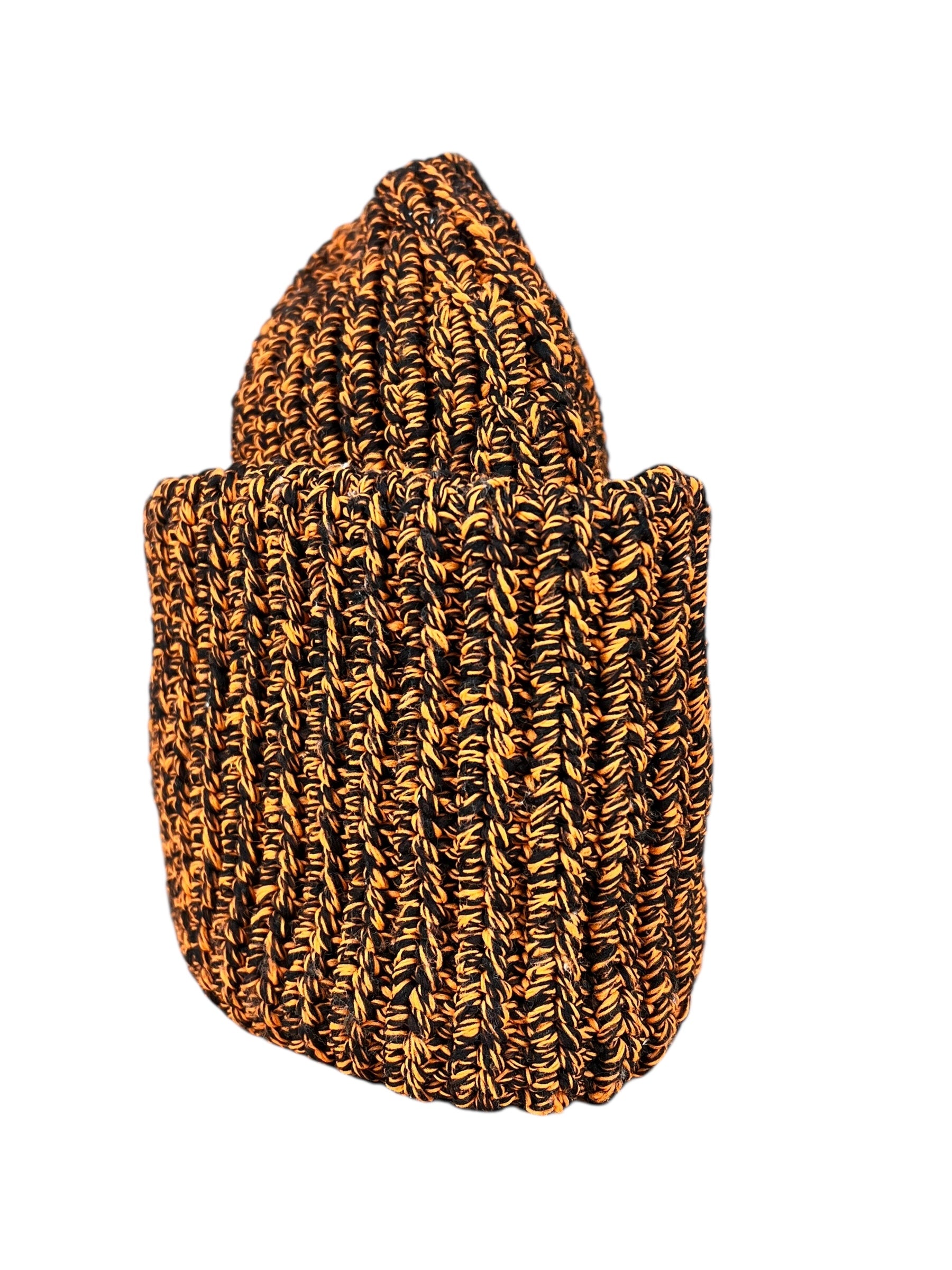 Prada Knit Polyester Black/Orange Beanie