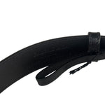 Balenciaga Black Leather BB Buckle Belt