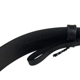 Balenciaga Black Leather BB Buckle Belt