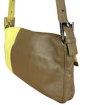 Fendi Yellow Wave Buckle Leather Baguette