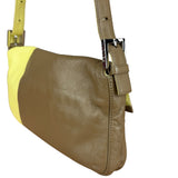 Fendi Yellow Wave Buckle Leather Baguette