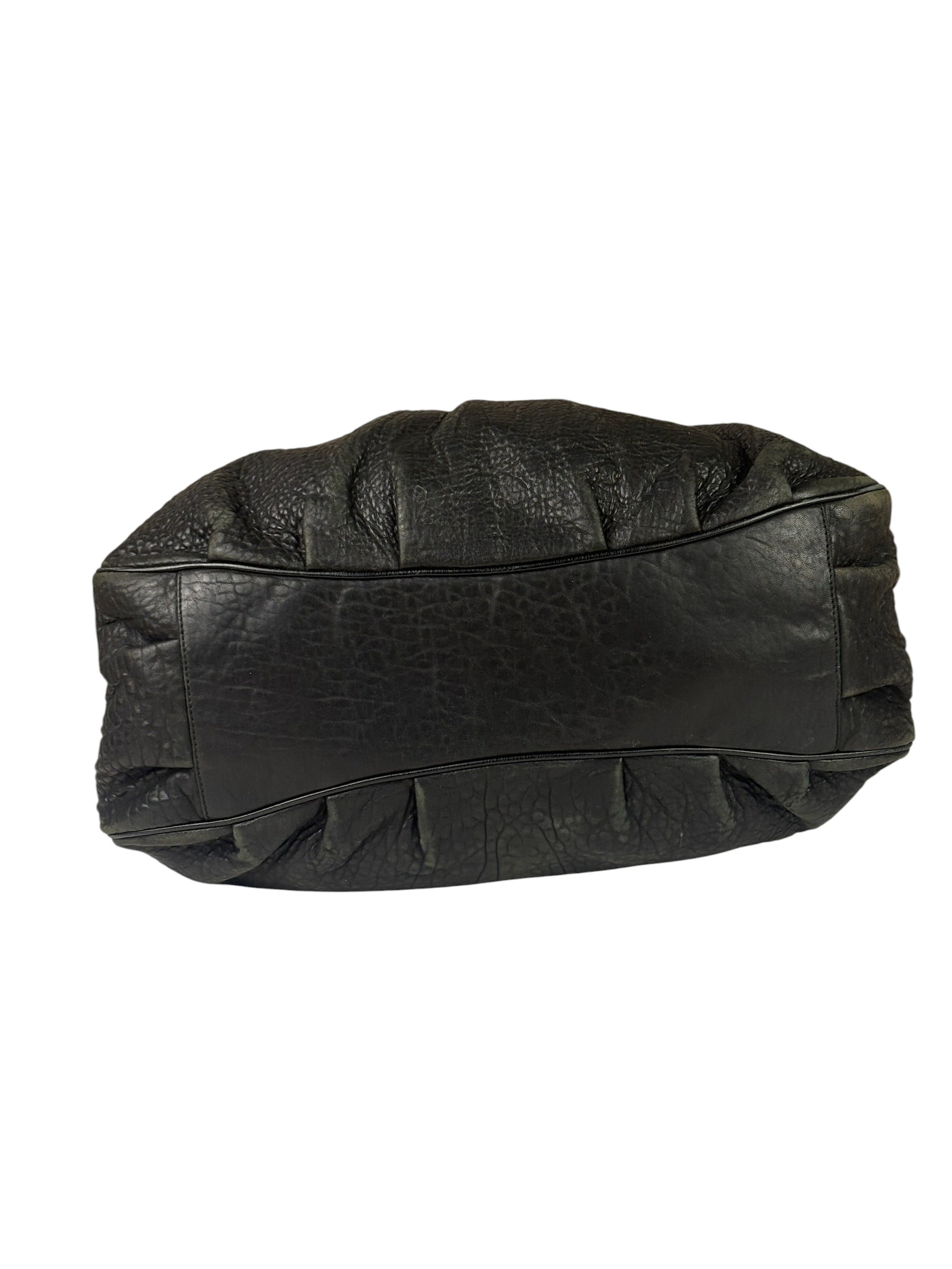 Fendi Vintage Black Leather Mia Chain Tote