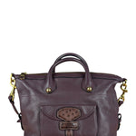 Loewe Purple Leather Ostrich Front 2Way Handbag
