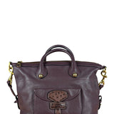 Loewe Purple Leather Ostrich Front 2Way Handbag