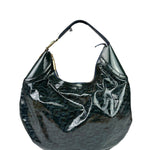 Gucci Vintage Blue/Green Patent Leather Horsebit Glam Hobo Bag