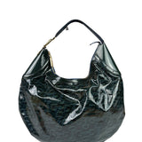 Gucci Vintage Blue/Green Patent Leather Horsebit Glam Hobo Bag