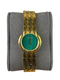 Gruen Green Stone Dial Gold Plate Band