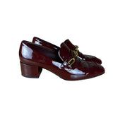 Burberry Burgundy Patent Leather Loafers