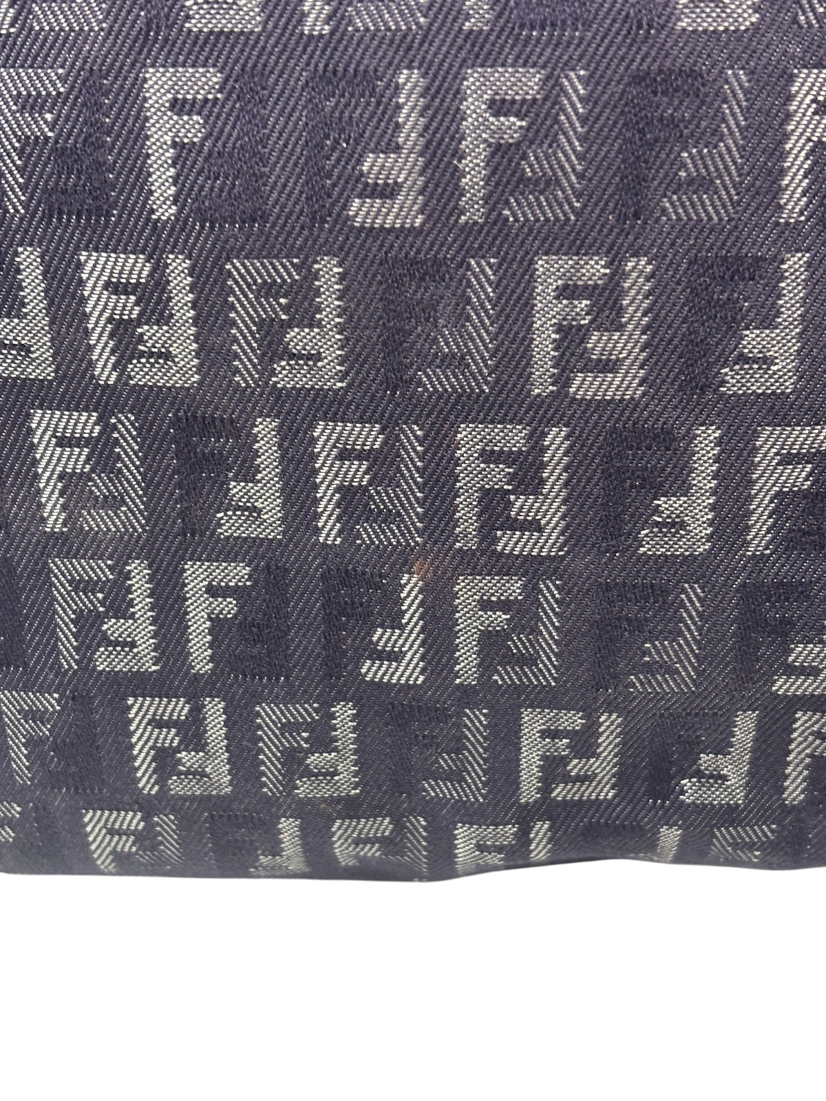 Fendi Vintage Purple Denim Roll Zucchino Tote