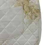 Chanel White Denim/Leather Trim Greek Collection Flower Double Flap Bag 2018