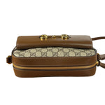 Gucci Brown Leather GG Horsebit Camera Bag 1955