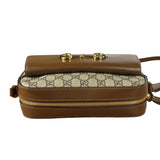 Gucci Brown Leather GG Horsebit Camera Bag 1955