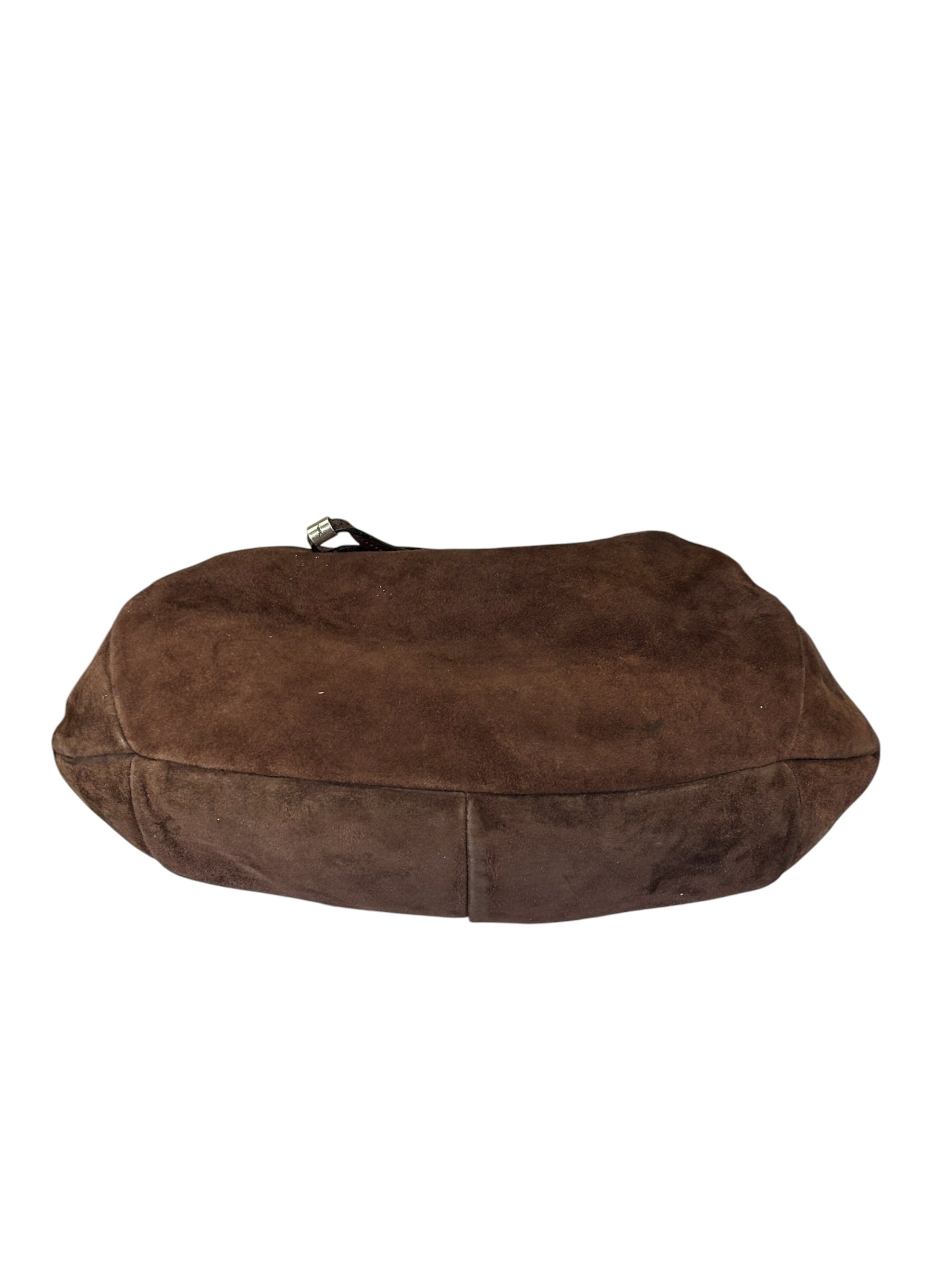 Yves Saint Laurent Brown Suede/Leather Trim Naja Rose Petal Hobo Bag