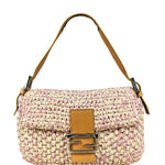 Fendi Raffia Crochet Baguette