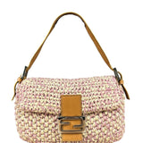 Fendi Raffia Crochet Baguette