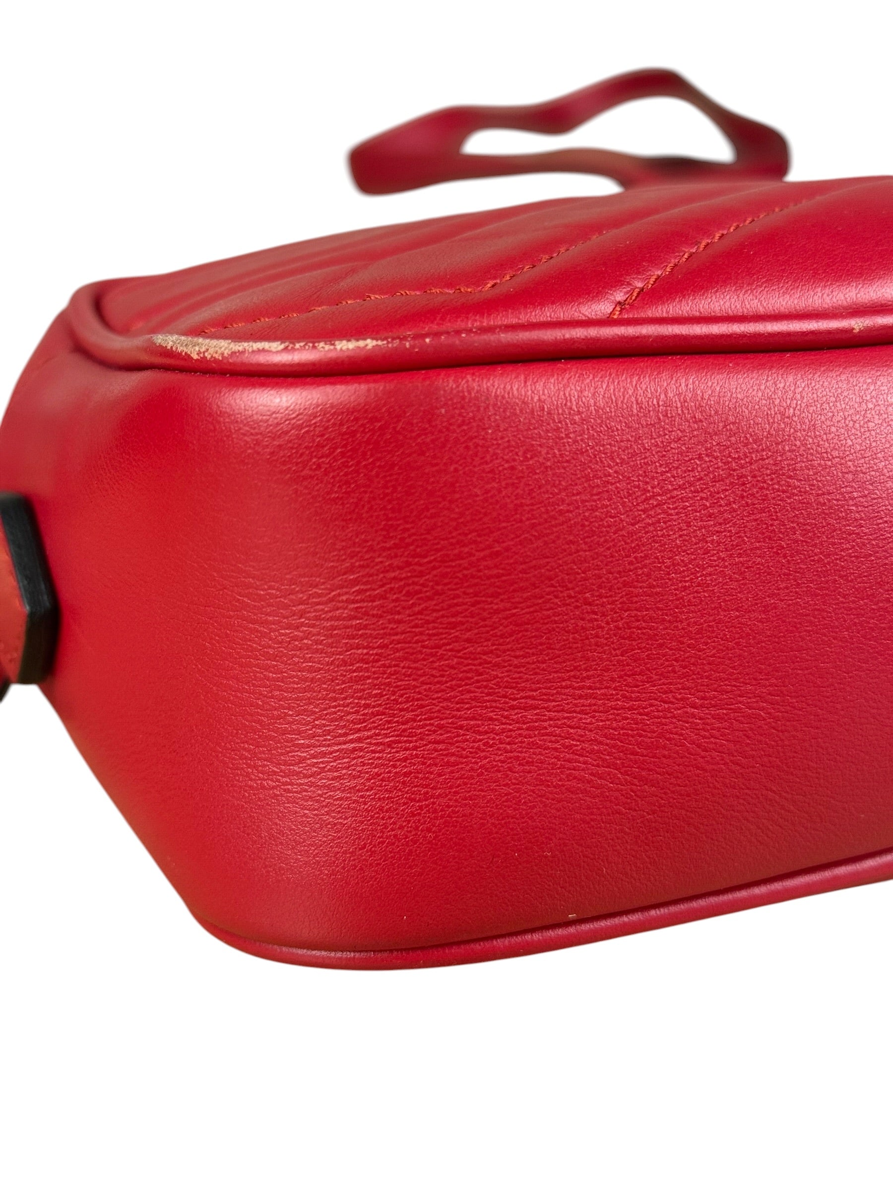 Gucci Leather GG Red Marmont Crossbody