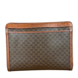 Celine Brown Leather Macadam Clutch