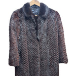 Kiyomi Vintage Auburn Chevron Mink Fur Coat